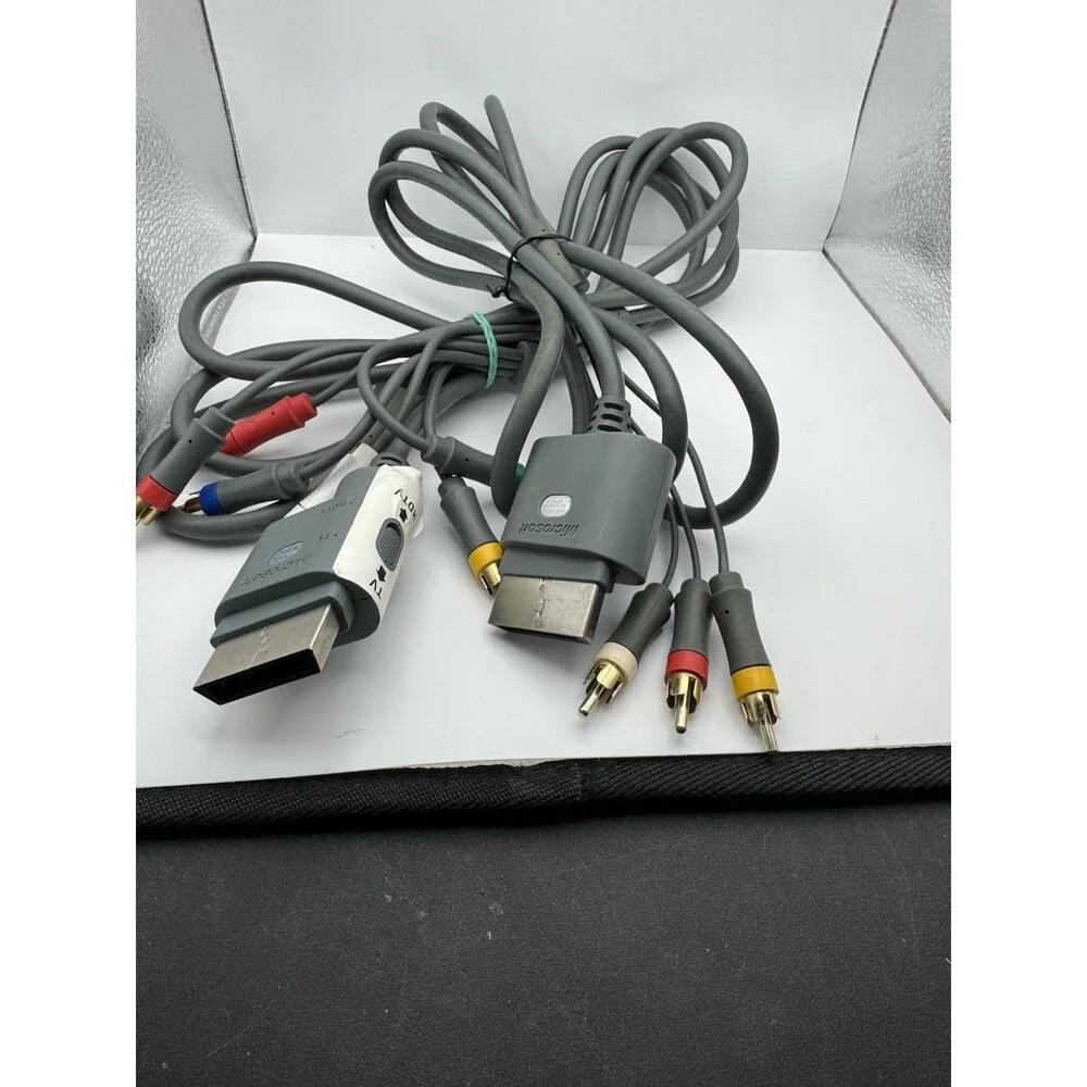 Official Microsoft XBOX 360 COMPONENT HDTV TV AV Cable plus RCA Cable UNTESTED